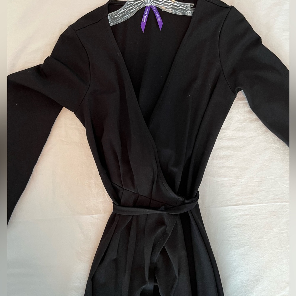 Seraphine maternity black wrap dress
